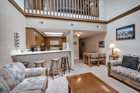 View from the living room into the kitchen