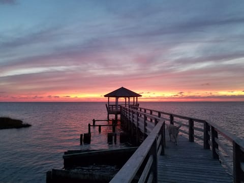 Sunset at Black Dog Harbor gazebo