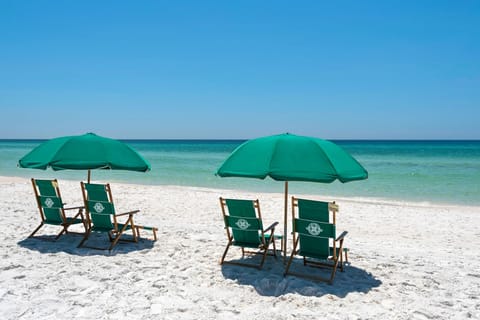 Beach nearby, sun loungers, beach umbrellas