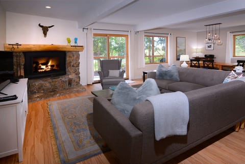 Living room w/electric fireplace