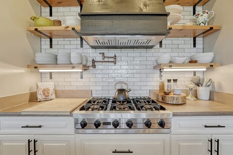 Kitchen area with walk in pantry