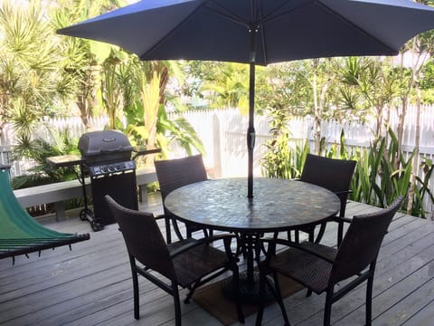 Deck with Hammock and Grill