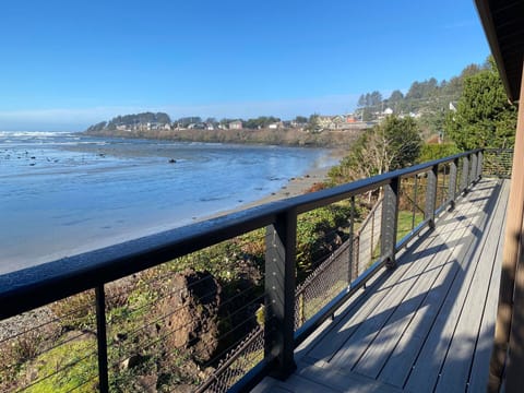 View of the beach from the deck.