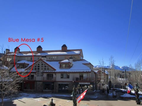 Blue Mesa above Sunset Plaza. Mt. Wilson in background