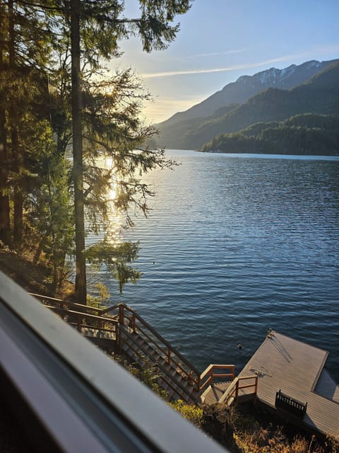An early spring morning view from the comfy chair in living room.