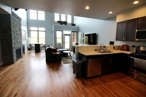 View from front door, kitchen on right