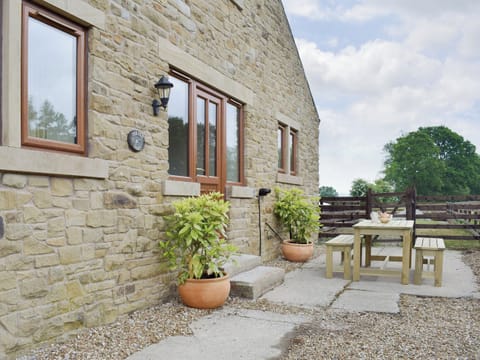 Enclosed patio area with outdoor furniture | The Old Dairy - Corgill Farm Cottages, Bolton-by-Bowland