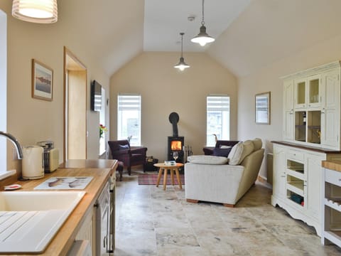 Kitchen and living room | Kilbride Beach Cottage, near Lochboisdale, Isle of South Uist