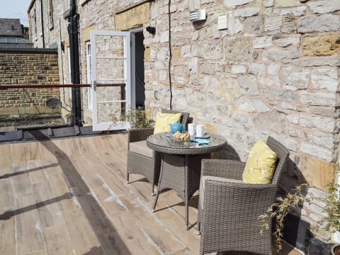 Balcony with sitting-out area and garden furniture | Bookkeeper’s Place, Bakewell