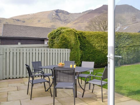 Paved patio with outdoor furniture | Cobble Rigg, Threlkeld, near Keswick