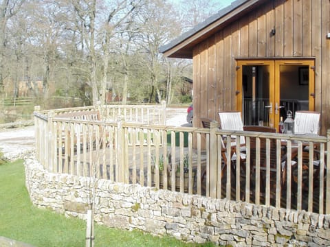 Raised decked area with safety fencing | Larchwood, Dukes Meadow, near Greystoke
