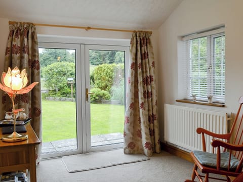 Light and airy living room with garden access | Nant y Bwthyn, Dol-y-Bont, near Borth