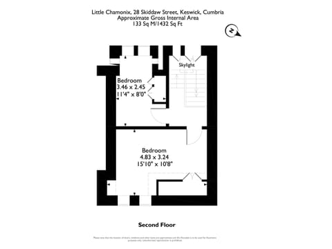 Floor plan of second floor | Little Chamonix, Keswick