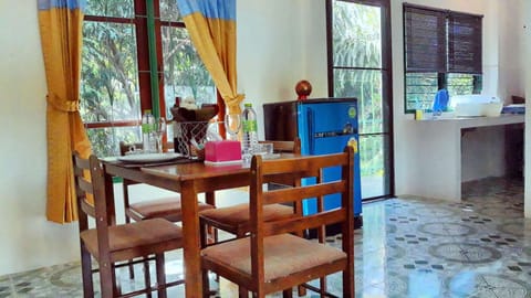 Dining and working area, kitchen