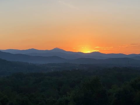 View from the main level of the house at sunset