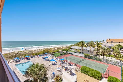 On the beach, sun loungers, beach towels