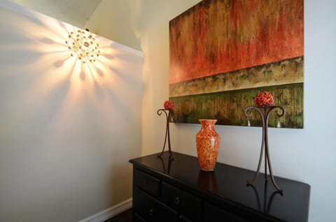 Stairwell with modern touches.