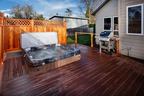 New hot tub and private deck setting for all to enjoy.