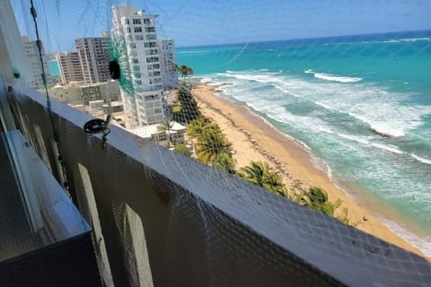 On the beach, sun loungers, beach towels