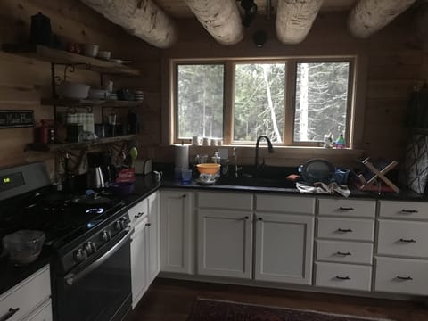 Fridge, oven, stovetop, coffee/tea maker