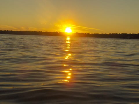 Sunset from the water on Diamond Lake