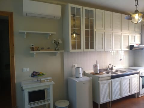 Fridge, oven, stovetop, cookware/dishes/utensils