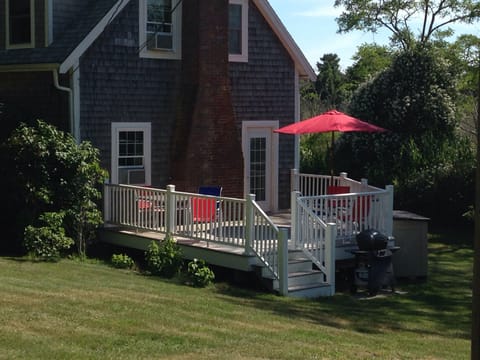 Relax on sunny deck while grilling!
