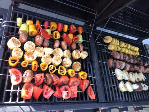 Dual grills are perfect for  Shish Kebabs 