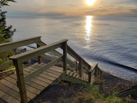 Lake Superior is waiting for you after your evening Sauna.