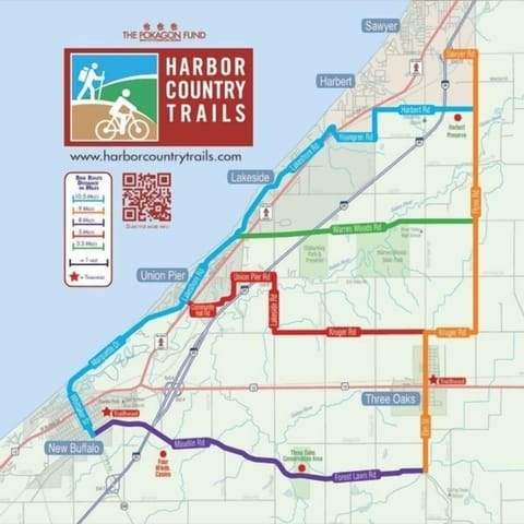 Map of HarborCountry Trails.Bring Your Bike or Go For a Walk~Enjoy the FreshAir!