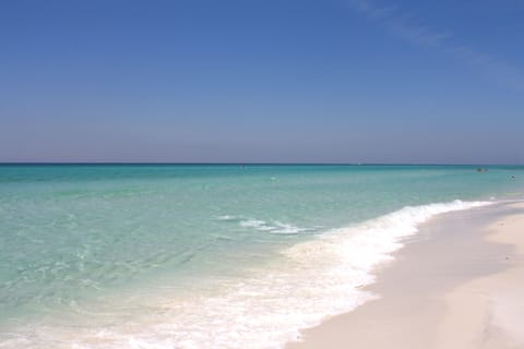 Beach nearby, sun loungers