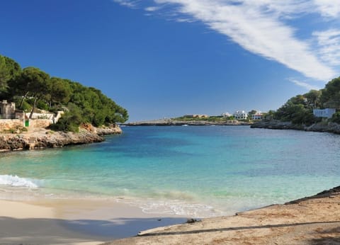 Beach nearby, sun loungers