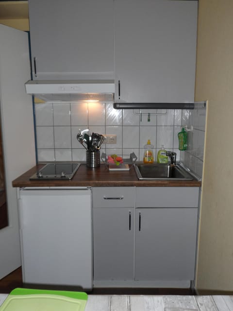 Fridge, oven, stovetop, coffee/tea maker