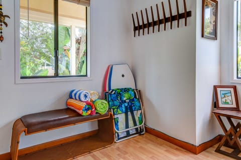 Entry with beach supplies