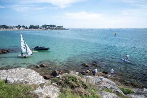 Beach nearby, sun loungers