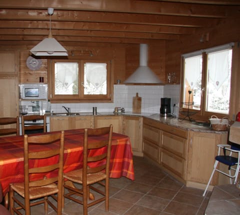 Eating area and kitchen