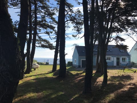 View of the house "Avel Mor" for the little wood of the garden