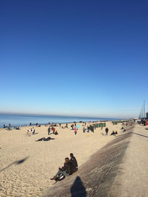 Beach nearby, sun loungers