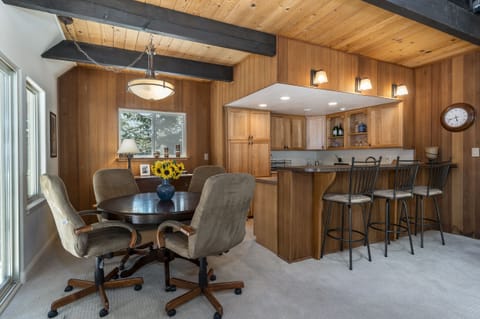 Bar area, gaming table with large selection of social games and puzzles.