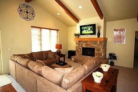 Smart TV, fireplace, video games, DVD player