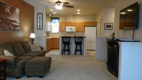 Kitchen open to living room