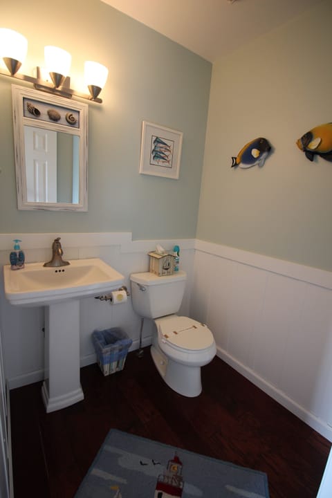 Powder room on first level.
