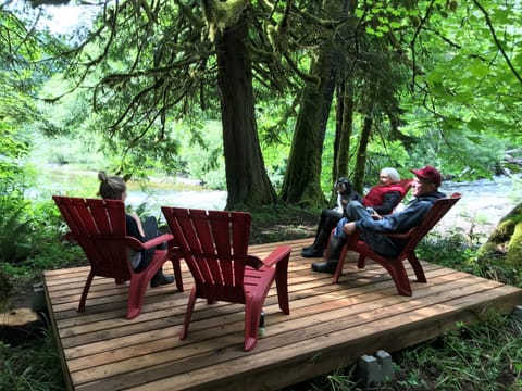 Platform down by the river. Great spot for coffee, happy hour, yoga, etc.