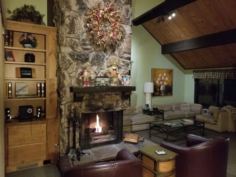 Great Room with Gas Wood Burning Fireplace
