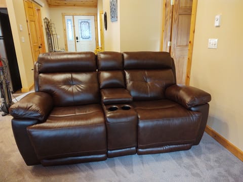 An electric recliner on either side of the love seat.  Perfect!
