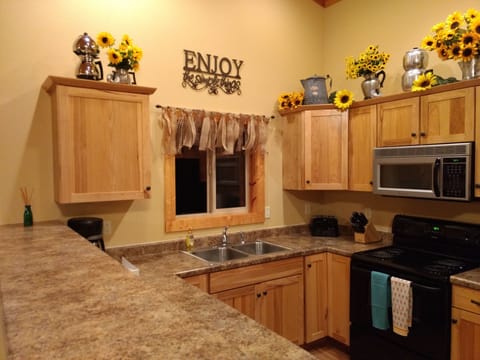 Private kitchen | Fridge, microwave, oven, stovetop