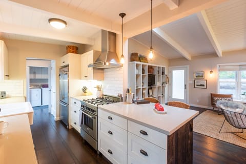 Open concept living room, dining room and kitchen