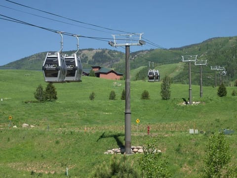 View from the balcony - the gondola in summer. 