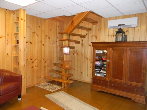 walk-out basement spiral staircase