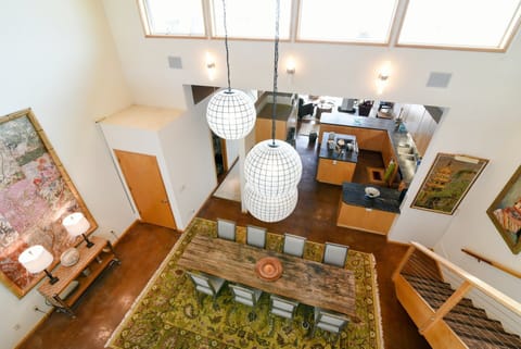 View of the dining area from the loft